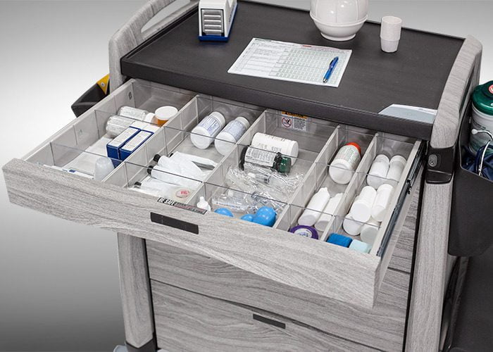 Avalo Woodblend Medication Cart supply drawer
