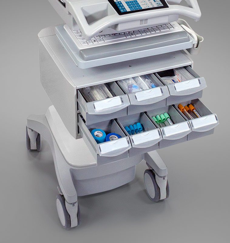hospital computer cart: Trio Phlebotomy Workstation 2