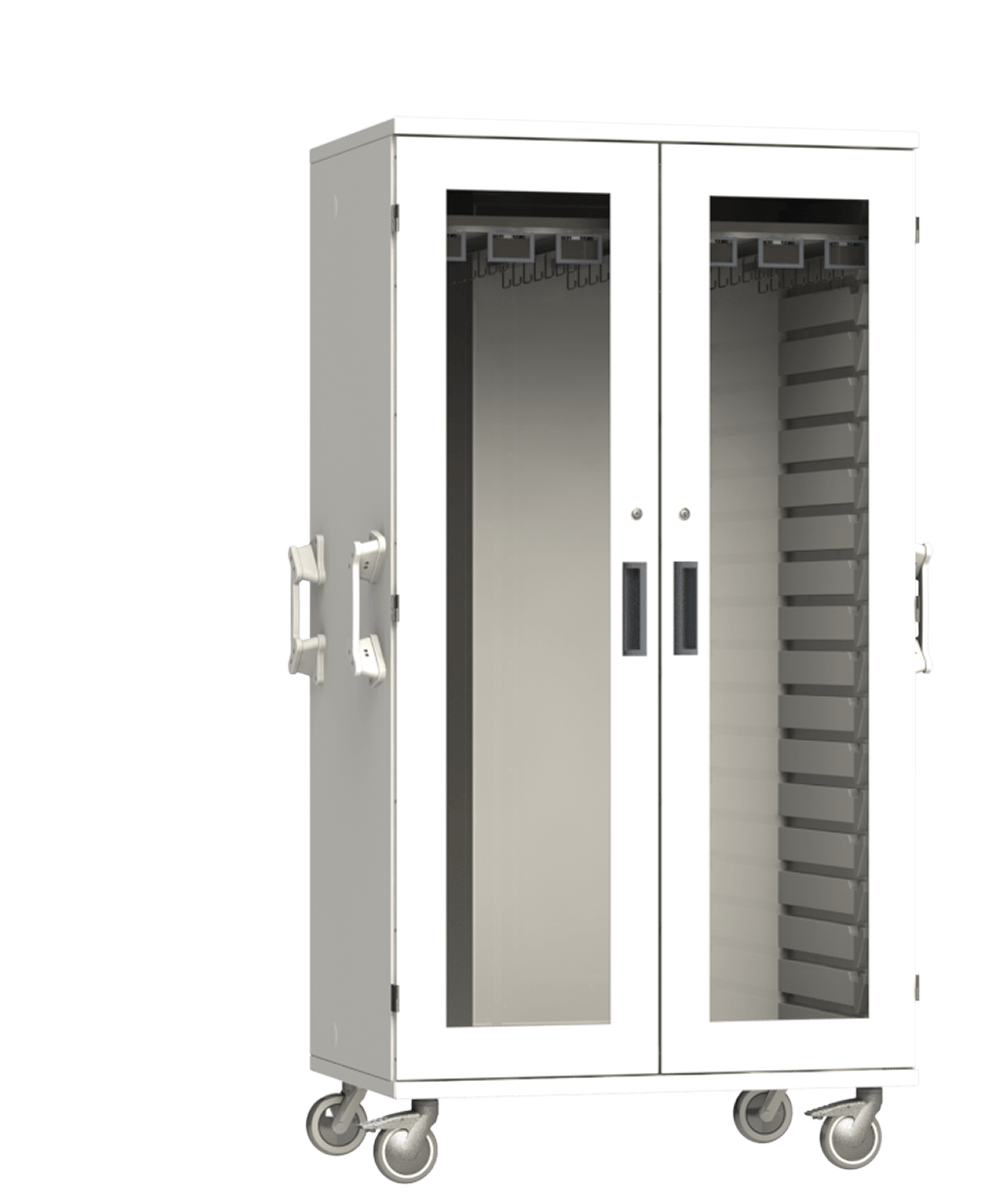 MAX 41 Medical Storage Cabinet - Bright White - Catheter Hooks